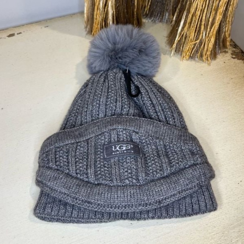 Grey - UGG KNITTED HAT WITH MASK
